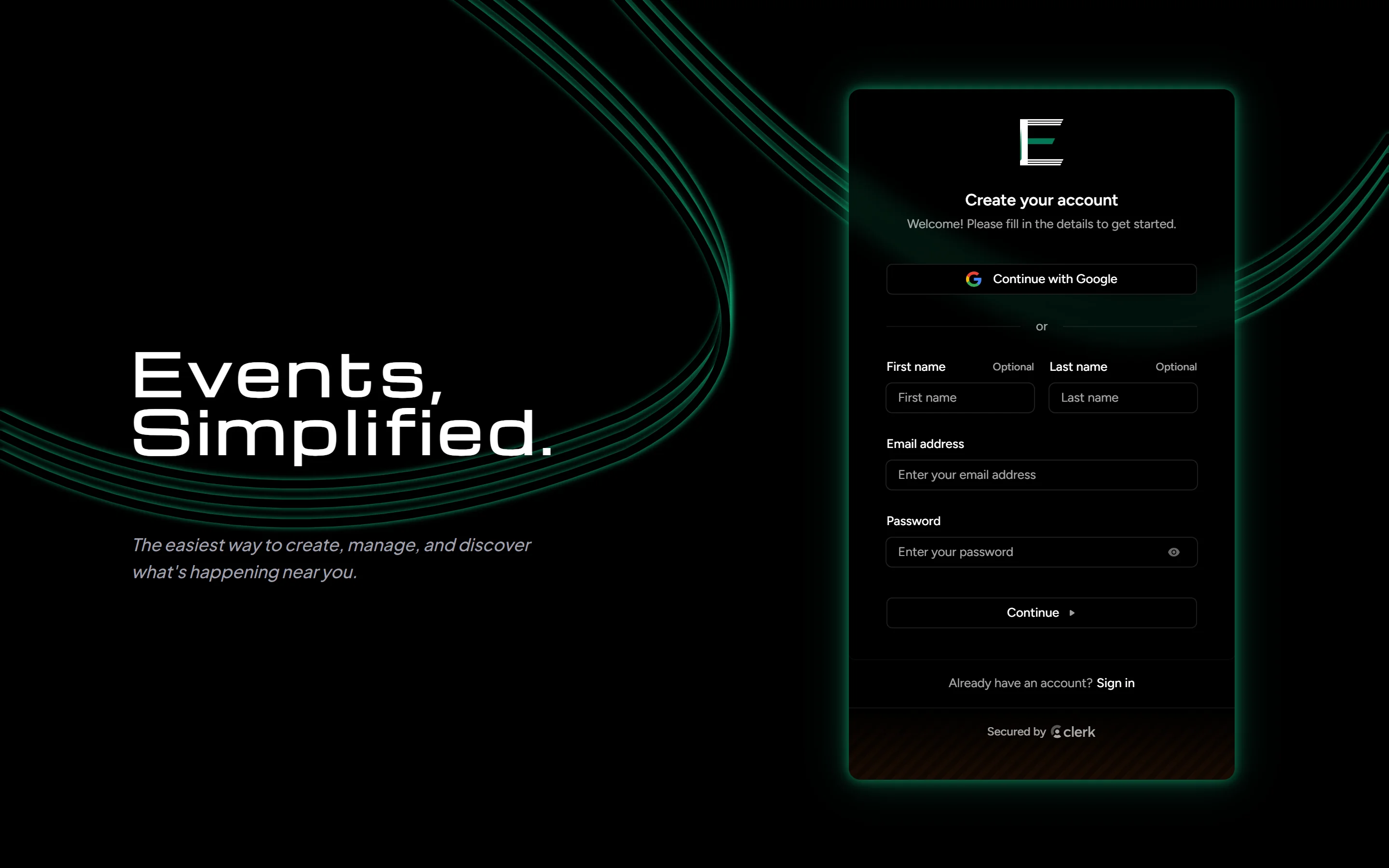 Eventify background image